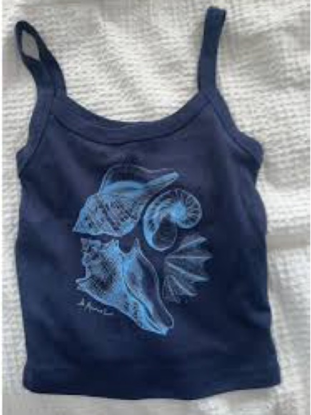 Navy Graphic Shell Tank Top